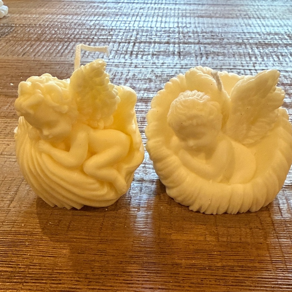 Angel Shaped Cream Candles